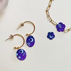 シルクスクリーン印刷ステンシル  木に塗るため  DIYデコレーションTシャツ生地  月模様  100x127mm&nbsp;DIY-WH0341-191