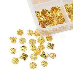 真鍮、合金、鉄ビーズキャップキット  ゴールドカラー  5.5~6.5x6~6.5x1~4.5mm  穴：0.8~1.5mm  430個/箱&nbsp;DIY-FS0005-85G