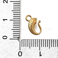 304ステンレススチールチャーム  イオンプレーティング（ip）  ゴールドカラー  魚  11x8x3mm  穴：1.8mm&nbsp;STAS-Z160-12G-01