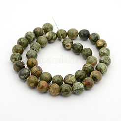 天然流紋岩の碧玉ラウンドビーズ連売り  8mm  穴：1mm  約24個/連  7.5インチ&nbsp;G-M272-09-8mm