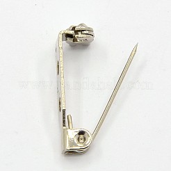 鉄のブローチバックバーパーツ  ガンメタ色  21x5x5mm  穴：2.5mm  ピン：1mm&nbsp;IFIN-O001-01B