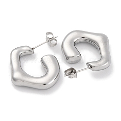 変色しない304ステンレススチールスタッドピアス  ステンレス鋼色  24.5x20.5mm&nbsp;EJEW-H013-24P