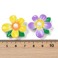 不透明な樹脂エナメルカボション  ヒマワリ  ミックスカラー  27x28x8mm&nbsp;CRES-D308-08