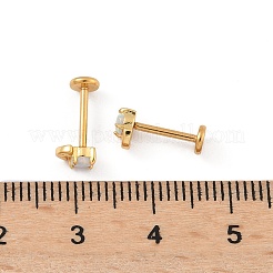 304ステンレススチール製合成オパールスタッドピアス  316ステンレス鋼の針付き  ゴールドカラー  花  5x4mm&nbsp;EJEW-B143-01G-03