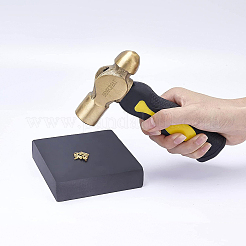 ツールセット  弾性ゴムブロックと真鍮製ハンマー付き  ミックスカラー  10x10x2cm  9.2x16cm  2個/セット&nbsp;TOOL-BC0001-84
