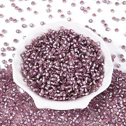 銀並ぶガラスシードビーズ  双円錐形  フラミンゴ  3x4mm  穴：1.5~1.6mm  約9000個/ポンド&nbsp;SEED-T007-18A-10