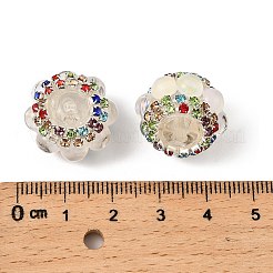 輝くアクリルラインストーンラウンドビーズ  樹脂と  フォーカルペンビーズ  ベージュ  20x14mm  穴：2.5mm&nbsp;OACR-NH0002-01A-05