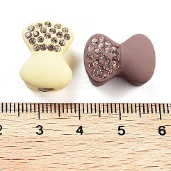 不透明樹脂ヨーロッパビーズ  クリスタルラインストーン付き  大穴ビーズ  蝶結び  ミックスカラー  13x17.5x8.5mm  穴：4mm&nbsp;RESI-M038-03