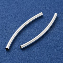 真鍮製チューブビーズ  鉛フリー＆カドミウムフリー  銀  30x2mm  穴：1.6mm&nbsp;KK-Z045-03B-S