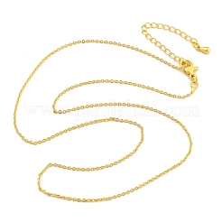 女性用真鍮ローロチェーンネックレス  304ステンレススチール製カニカン付き  ラックめっき  鉛フリー＆カドミウムフリー  長持ちメッキ  18KGP本金メッキ  17.76インチ（45.1cm）&nbsp;NJEW-D302-45G