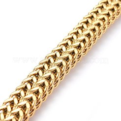 304ステンレスメッシュブレスレット  キー留め金付き  スカル  ゴールドカラー  9インチ（23cm）  12x6mm&nbsp;BJEW-L631-35G