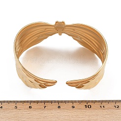 女性用304ステンレススチールカフバングル  ゴールド  蝶  1-3/4インチ（4.5cm）  内径：2-1/2インチ（6.3cm）&nbsp;BJEW-D363-05B-G