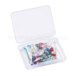 72個12色透明誕生石ガラスビーズ  多面カット  蝶  ミックスカラー  6.5x8x5.5mm  穴：1mm  12色  6個/カラー  72個/箱&nbsp;GLAA-ZZ0001-02