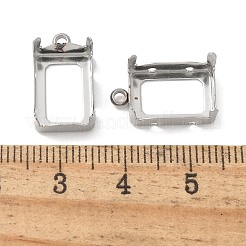 304ステンレススチールペンダントカボチョ  長方形  トレイ：12.5x8.5mm  16.5x9.5x7mm  穴：1.6mm&nbsp;STAS-C117-04B-P