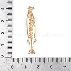 真鍮チャーム  丸カン付き  魚のチャーム  ゴールドカラー  39x7x5.5mm  穴：3.4mm&nbsp;LS-KK-L246-01G