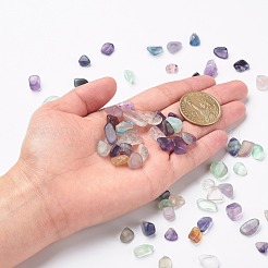 天然の蛍石ビーズ  穴なし/ドリルなし  ナゲット  タンブルストーン  花瓶フィラーの宝石  6~16x6~10x3~8mm  約1000個/1000g&nbsp;G-F710-11