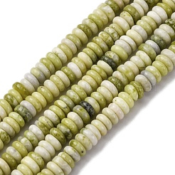 天然石翡翠ビーズ連売り  ロンデル  6x2mm  穴：0.8mm  約140~150個/連  15.16~15.35インチ（38.5~39cm）&nbsp;G-L624-H07-6x2mm