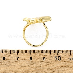 女性用真鍮調節可能カフリング  スター  カドミウムフリー＆鉛フリー  18KGP本金メッキ  星：25.5x21mm  内径：usサイズ5 3/4（16.3mm）&nbsp;RJEW-U053-06G