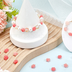 合成サンゴビーズ80個  染め  花  ツートン  ライトコーラル  10x10x6mm  穴：1mm&nbsp;CORA-SP0001-08