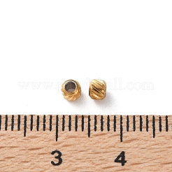 イオンプレーティング（IP）304ステンレスビーズ  ラウンド  18KGP本金メッキ  3x2.5mm  穴：1.5mm&nbsp;X-STAS-C114-21A-G