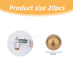 真鍮ビーズ  穴がない  ラウンド  生（メッキなし）  12.5mm  20個/箱&nbsp;KK-FH0007-45C-02