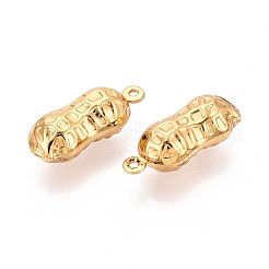 304ステンレスペンダント  ピーナッツチャーム  イオンプレーティング（ip）  18KGP本金メッキ  19x8x7mm  穴：1mm&nbsp;STAS-N118-10G