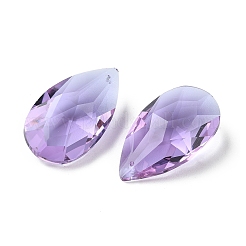 ガラスチャーム  ティアドロップチャーム  多面カット  ライラック  38x22x13mm  穴：1.5mm&nbsp;X-GLAA-I062-01J