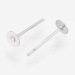 変色しにくい304ステンレススチールスタッドピアス金具  ステンレス鋼色  12x4mm  ピン：0.7mm&nbsp;STAS-P208-02P-01