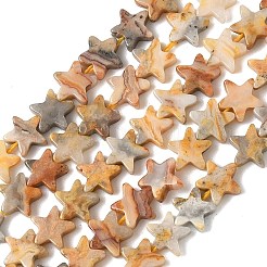 天然石クレイジーアゲートビーズ連売り  スター  6x6x2mm  穴：0.7mm  約72個/連  14.96''（38センチメートル）&nbsp;G-F817-A05-01