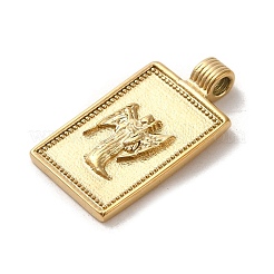 304ステンレスペンダント  星座のある長方形  14KGP本金メッキ  乙女座  25x14x2mm  穴：2mm&nbsp;X-STAS-L022-306G-09