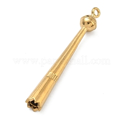 304ステンレスペンダント  ロングコーンチャーム  イオンプレーティング（ip）  長持ちメッキ  18KGP本金メッキ  50x6mm  穴：1.8mm&nbsp;STAS-P446-05G