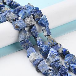 生の粗いラピスラズリビーズ連売り  ナゲット  4~11x4.5~14.5x4.5~14.5mm  穴：0.8mm  約41~43個/連  15.35~15.94''（39~40.5センチメートル）&nbsp;G-B065-C03