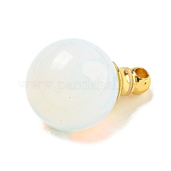 オパライト香水瓶ペンダント  304ステンレススチール製金具付き  ラウンド  25x16mm  穴：2mm&nbsp;G-K338-22G-09