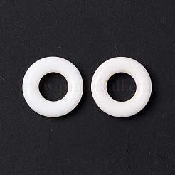天然ホワイトアゲートビーズ  ディスク/ドーナツ  8x1.5mm  穴：4mm&nbsp;G-C247-06B