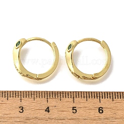 真鍮クリアキュービックジルコニアフープピアス  ヘビ  18KGP本金メッキ  17x6mm&nbsp;EJEW-M047-02G