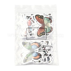 100 個の漫画紙ステッカー  DIYスクラップブッキング用  クラフト  蝶  39.5~46.5x50~53.5x0.1mm&nbsp;DIY-FS0008-06