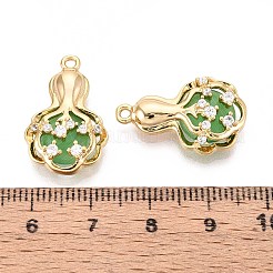 真鍮マイクロパヴェクリアキュービックジルコニアキャットアイペンダント  18KGP本金メッキ  ニッケルフリー  野菜  23x14.5x6mm  穴：1.5mm&nbsp;KK-T071-16G-B02