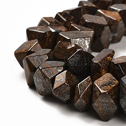 天然石ブロンザイトビーズ連売り  多面カット  ナゲット  10~11x8~10x7~8mm  穴：1mm  約22~23個/連  7.09~7.48''（18~19センチメートル）&nbsp;G-N327-05-17