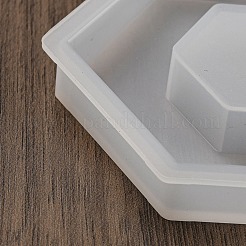 DIYピクセルハート流砂シリコーン型  レジン型  UVレジン用  エポキシ樹脂工芸品作り  ホワイト  ポリゴン  70x77x11.5mm  内径：30x35mm&nbsp;LS-AJEW-U013-03H