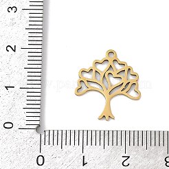 ステンレスペンダント201個  木のチャーム  18KGP本金メッキ  18x16x1mm  穴：1.4mm&nbsp;STAS-F316-14G