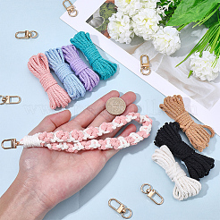 DIYジュエリー作成キット  44m 7色の綿糸、工芸品、編み物、製作用  合金製回転留め具6個付き  ミックスカラー  3mm&nbsp;KNIT-SC0001-07