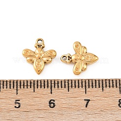 304ステンレススチールチャーム  イオンプレーティング（ip）  18KGP本金メッキ  トンボ  11x10x3mm  穴：1mm&nbsp;STAS-D390-26B-G