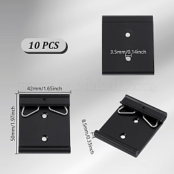 アルミ合金DINレール取り付けクリップ取り付けブラケット10個  ブラック  50x42x8.5mm  穴：3.5mm&nbsp;FIND-GA0006-85