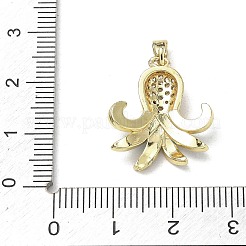 オーシャンブラスエナメルペンダント  ラインストーン付き  ゴールドカラー  タコチャーム  21x18x3.5mm  穴：4x2mm&nbsp;LS-RB-CBA2CEF-03G-01