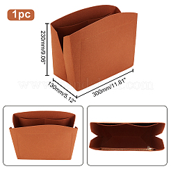 フェルト財布オーガナイザーインサート  女性用トートバッグライナー  合金ジッパー付き  シエナ  23x27x2.6cm&nbsp;FIND-WH0114-12E