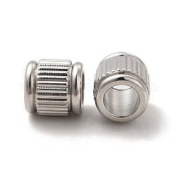 変色しない201ステンレススチールヨーロピアンビーズ  大穴ビーズ  コラム  ステンレス鋼色  8x8mm  穴：5mm&nbsp;STAS-M089-03P