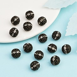 真鍮製のラインストーンビーズ  グレードA  ニッケルフリー  アンティークブロンズメタルカラー  ラウンド  クリスタル  直径12mm  穴：1.5mm&nbsp;RB-A011-12mm-01AB-NF