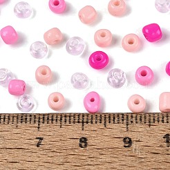 不透明で透明なガラスシードビーズ  ロンデル  カメリア  3.5~4.5x1.5~4.5mm  穴：1~1.5mm  約6050個/ポンド&nbsp;SEED-Q041-06A