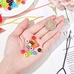 髪を編む道具  女性のための DIY ヘアスタイリングツールキット  アリゲーターのヘアクリップとアクリルヨーロピアンビーズ付き  ミックスカラー  414個/セット&nbsp;OHAR-NB0001-10