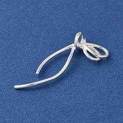 925スターリングシルバーペンダント  ちょう結びのチャーム  銀  36x13.5x6mm  穴：3.5mm&nbsp;FIND-U013-09S